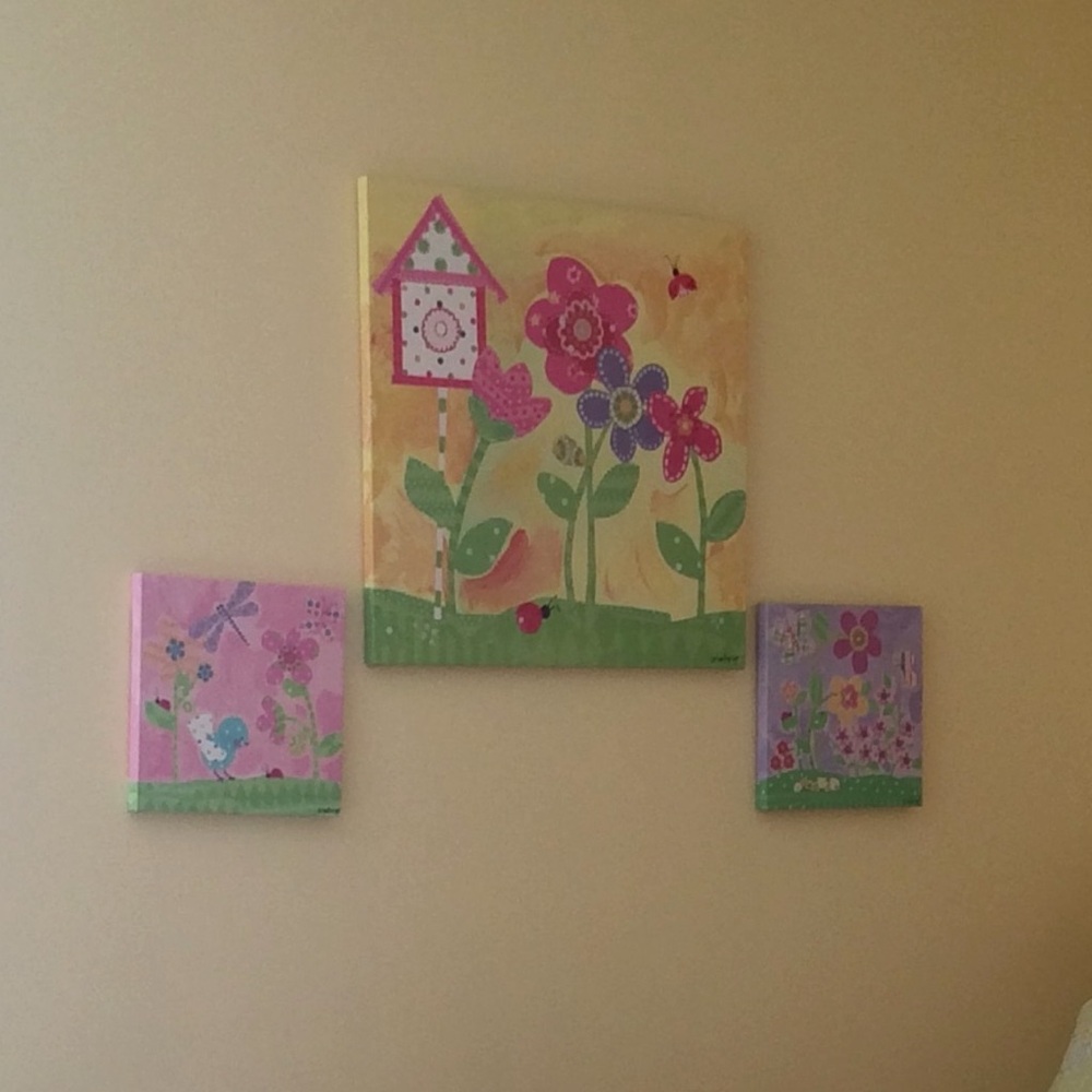 3 PC Oopsie Daisy Too - Colorful Floral Canvas Art Set - Picture 7 of 8